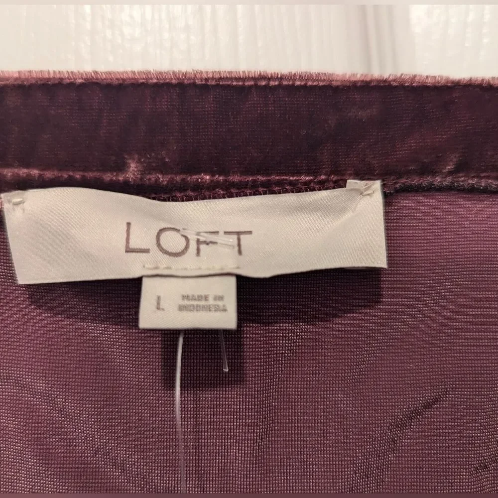 NWT purple brown soft burntout Velvet Puff Sleeve Top shirt size 10 square neck